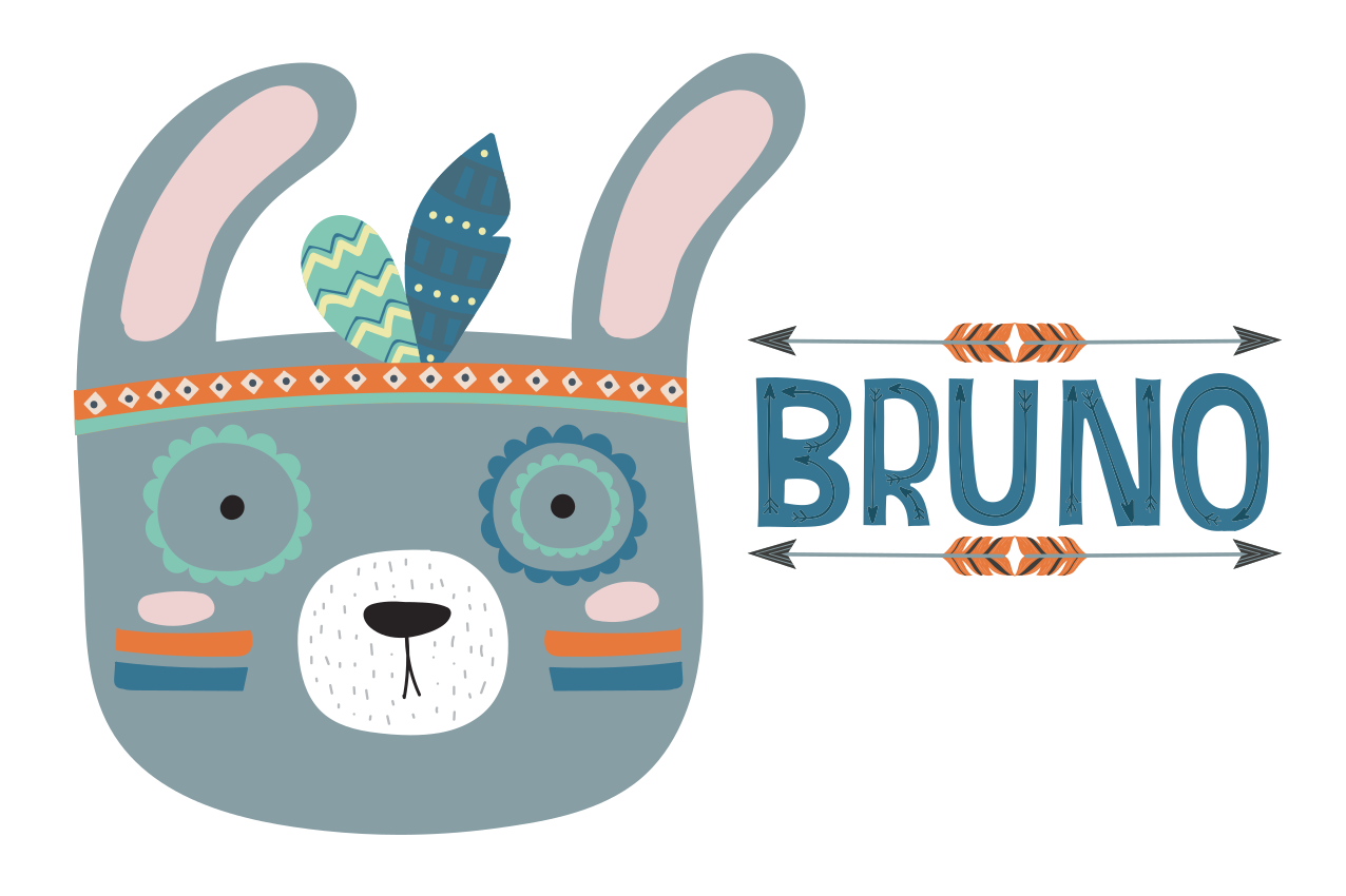 Individual para mesa infantil cabeza de animal lindo - TenVinilo