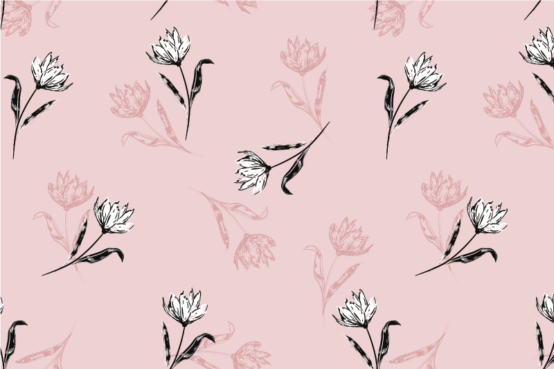 Individual para mesa patrón composición botánica elegante - TenVinilo