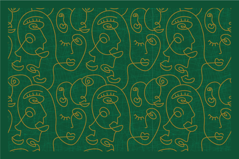 Individual para mesa original patrón de cara abstracta - TenVinilo