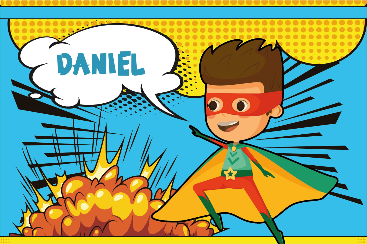Mantel individual personalizable comic Superheroe Superhéroe cómi - TenVinilo
