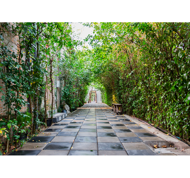 Fotomural 3D pasillo exterior - TenVinilo