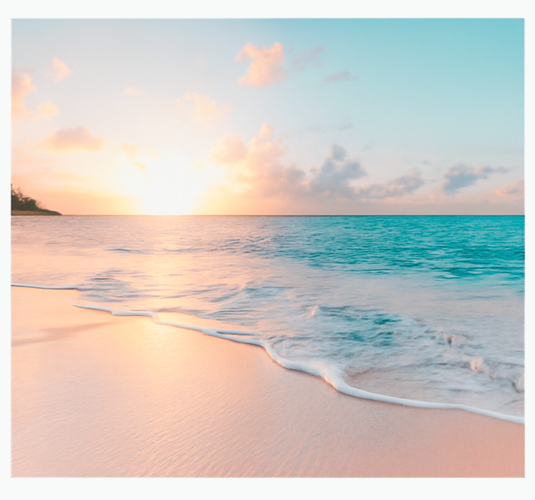 Mural de mar diseño de atardecer tranquilo - TenVinilo