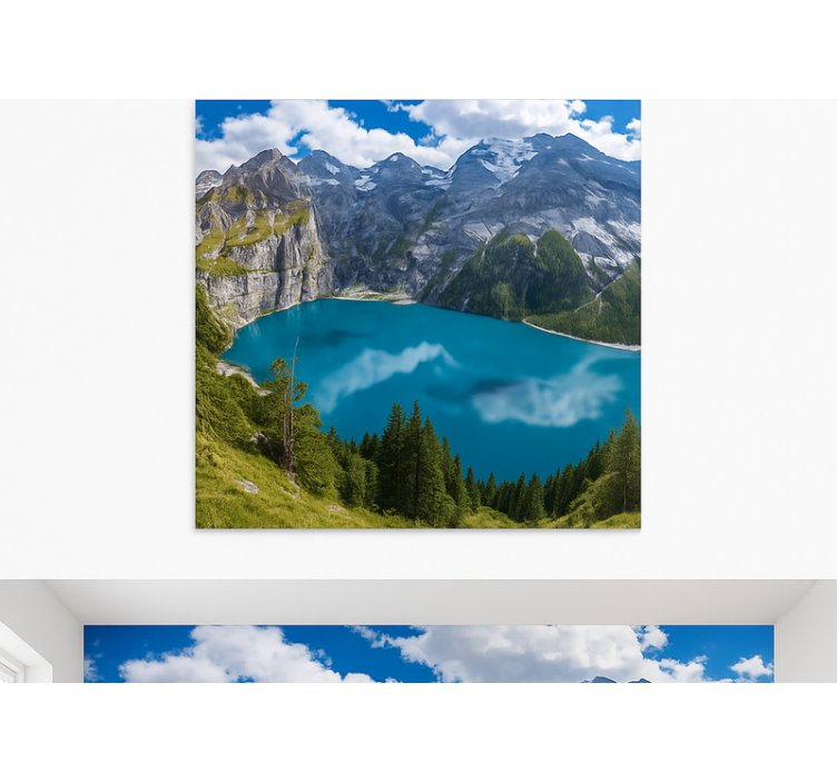 Mural de montañas cumbres doradas al ocaso - TenVinilo