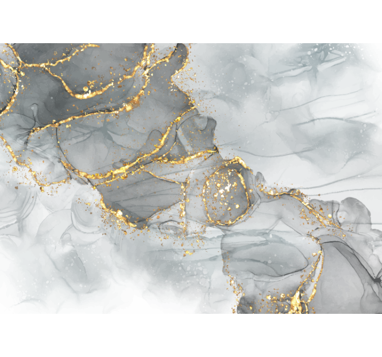 Mural dormitorio matrimonial pared de mosaico gris y dorado - TenVinilo