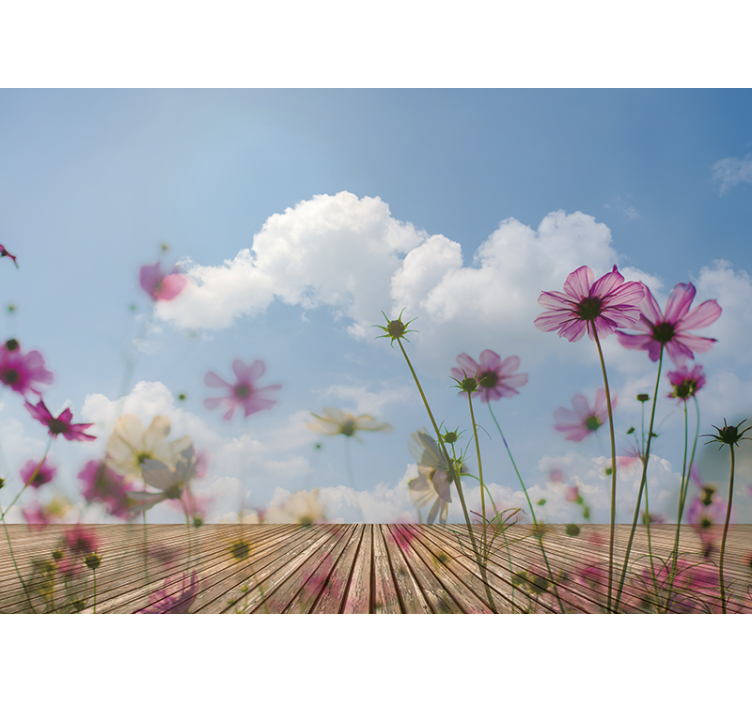 Mural de flores flores florales delicadas - TenVinilo