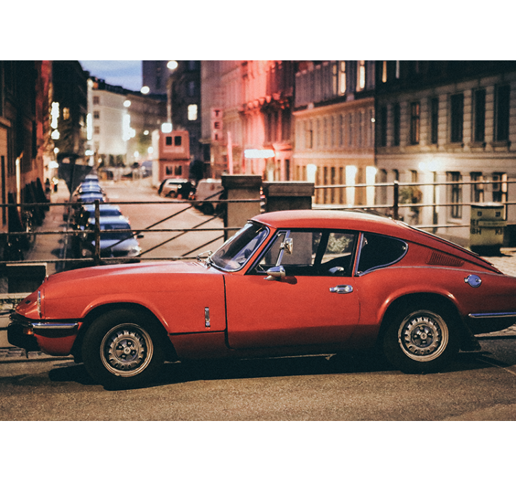 Mural de vehículos automóvil carmesí atemporal - TenVinilo