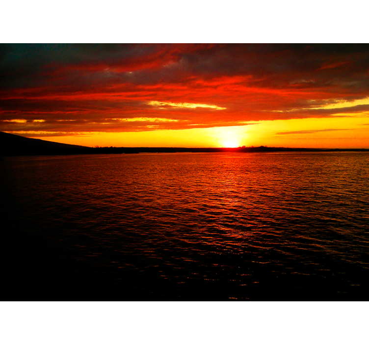 Mural de paisajes crepúsculo sobre el océano - TenVinilo