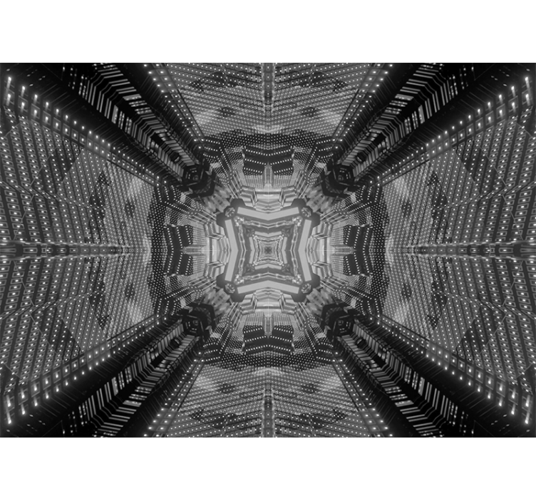 Mural abstracto de patrones geométricos complejos - TenVinilo