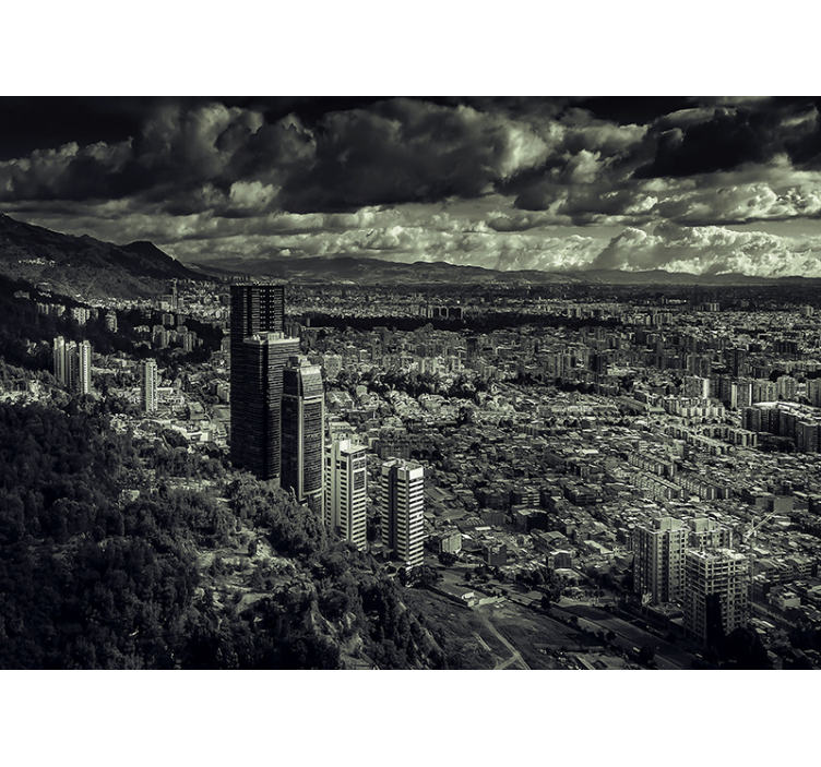 Fotomural ciudad Vistas a la ciudad de bogota en down - TenVinilo