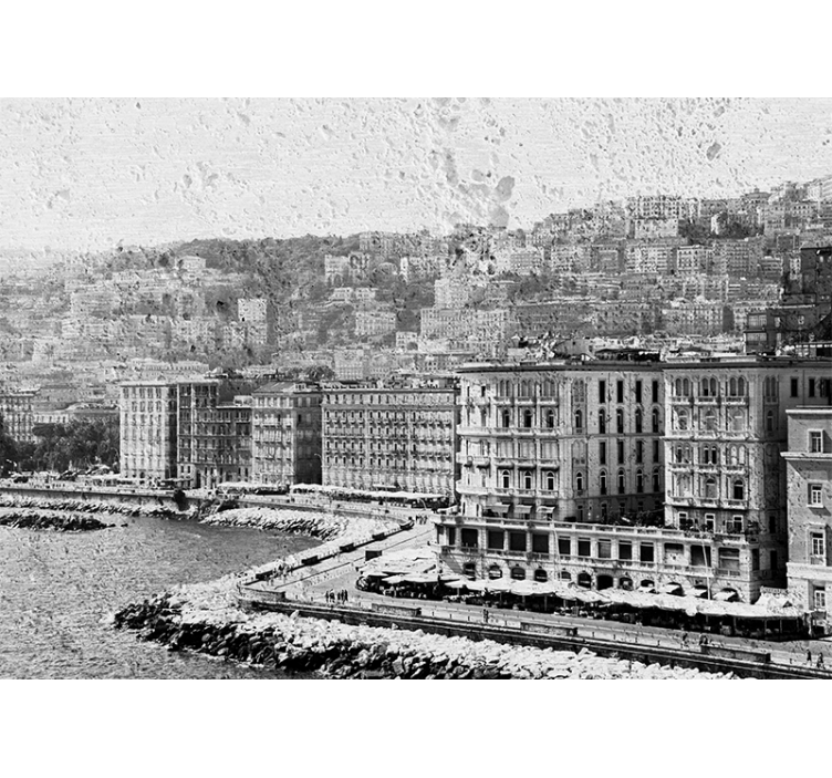 Mural ciudad vista costera de nápoles - TenVinilo