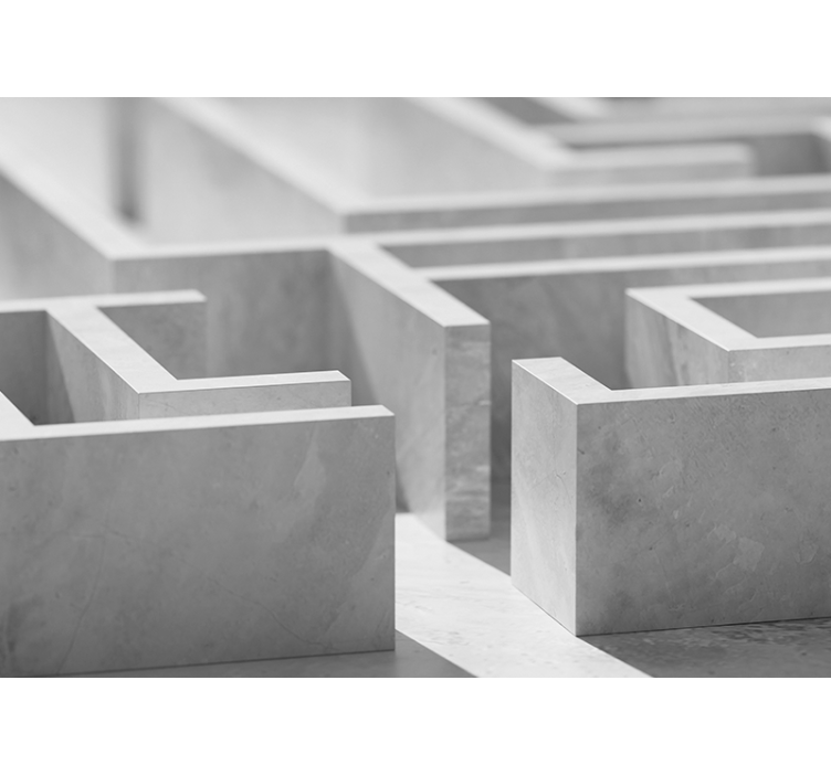 Mural abstracto detalles de la estructura en laberinto - TenVinilo