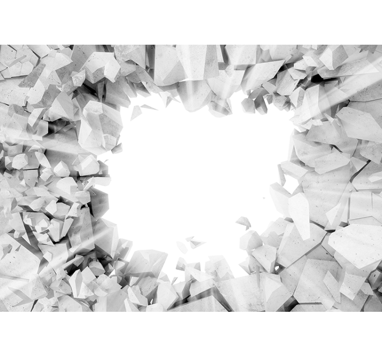 Fotomural 3D textura de hormigón roto - TenVinilo