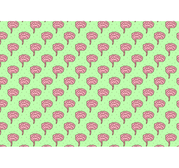 Mural flores cerebros estilizados en flor - TenVinilo