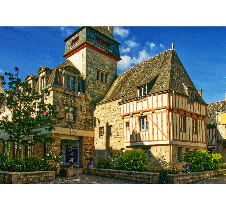 Mural ciudad arquitectura francesa histórica - TenVinilo