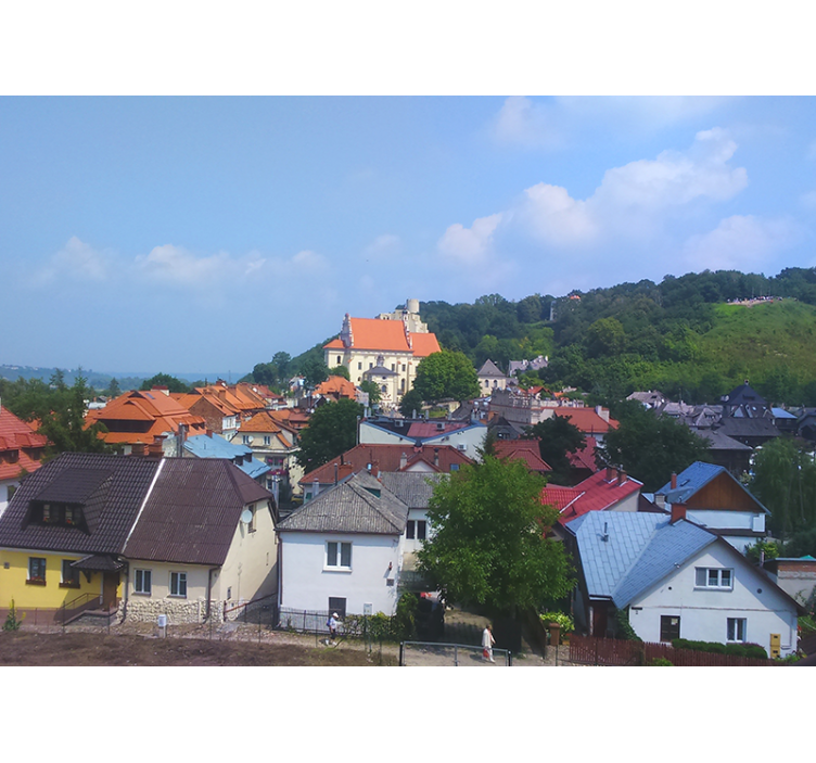 Mural ciudad encantador pueblo rural - TenVinilo