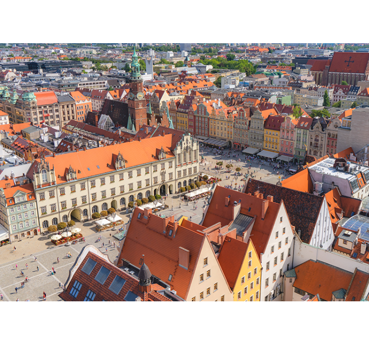 Mural ciudad vista histórica del paisaje urbano - TenVinilo