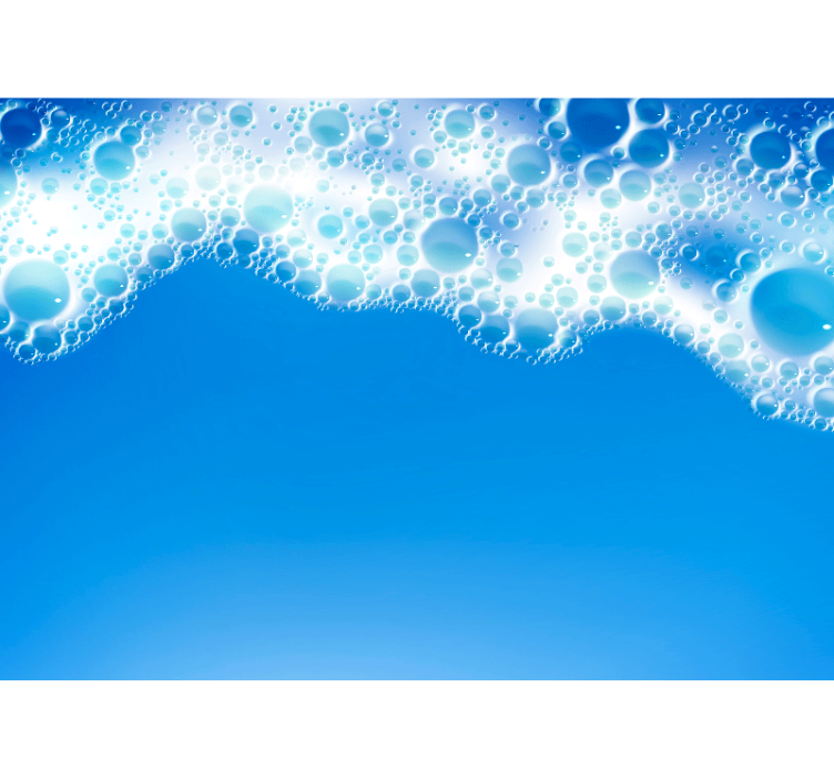 Mural de naturaleza diseño olas burbujas - TenVinilo