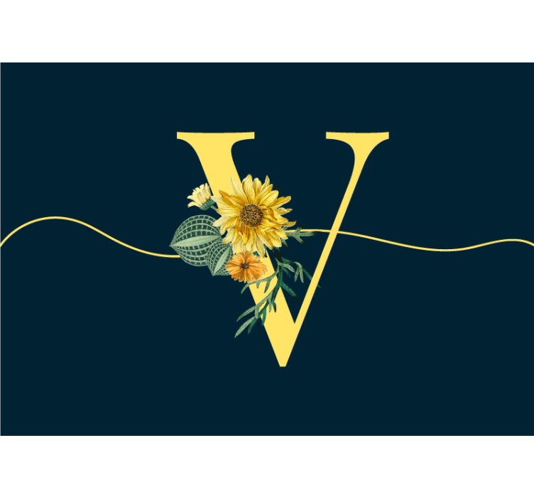 Mural de flores elegancia inicial de girasol - TenVinilo