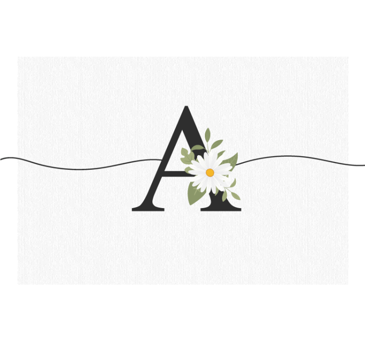 Mural juvenil inicial personalizada con margarita - TenVinilo