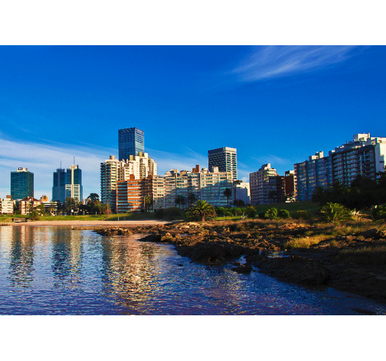 Mural de ciudades vistas de montevideo - TenVinilo