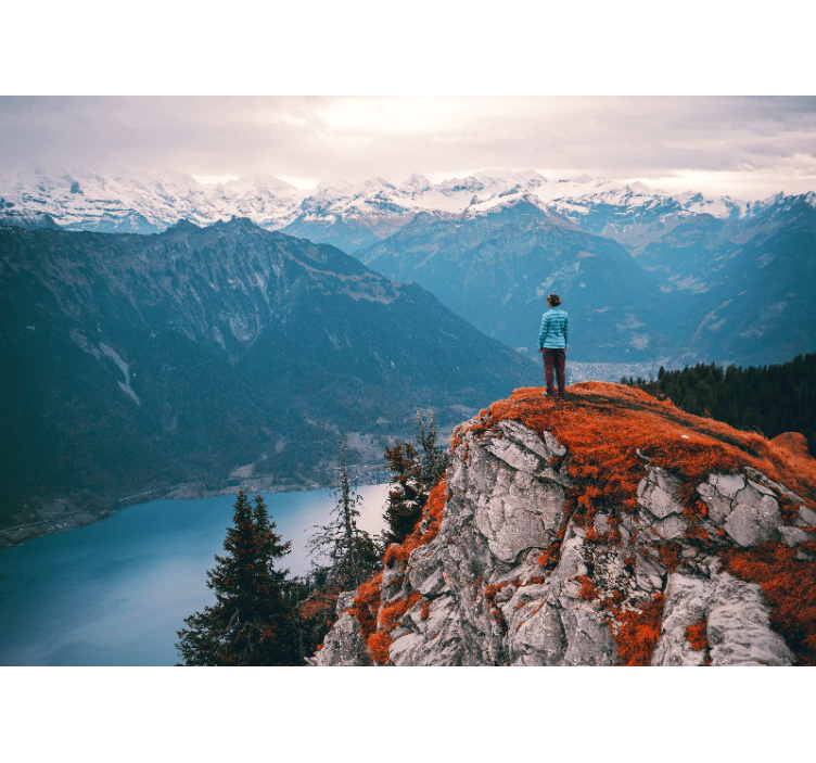 Mural de paisajes serenidad de montañas - TenVinilo
