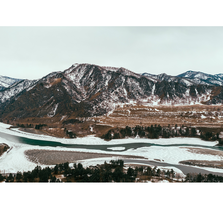 Mural de paisajes vista del río en la montaña - TenVinilo