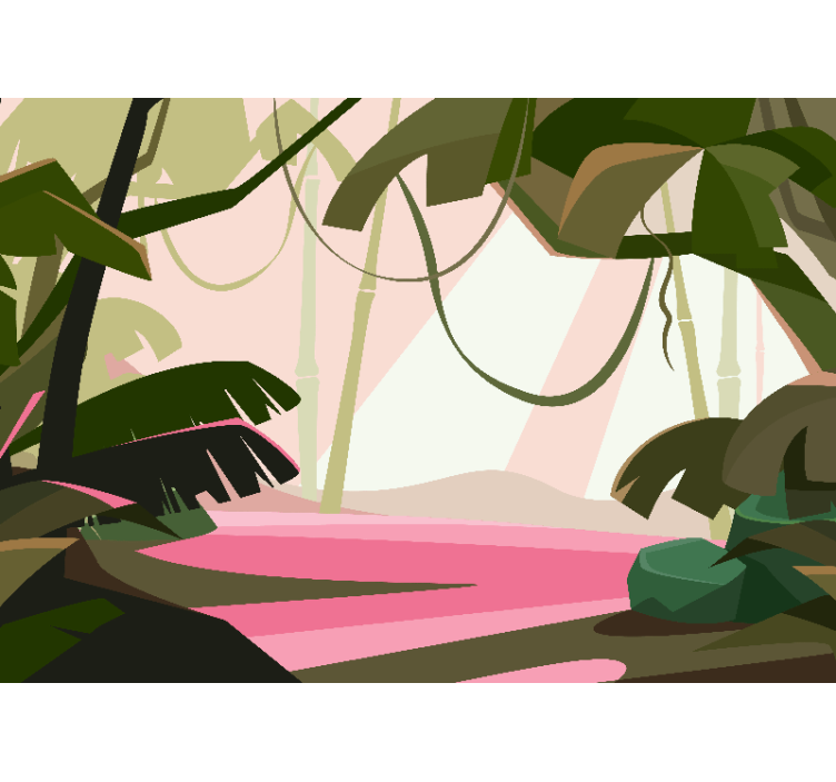 Mural de selva escena tropical exuberante - TenVinilo