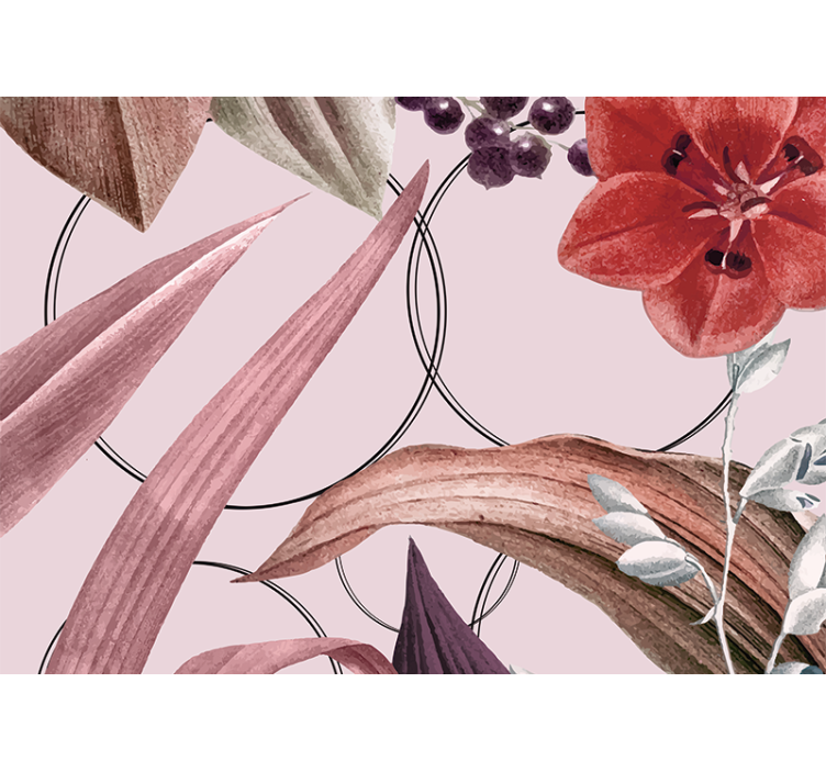 Mural de flores diseño de patrones florales - TenVinilo