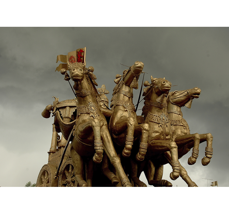 Mural de vehículos caballos de carro histórico - TenVinilo