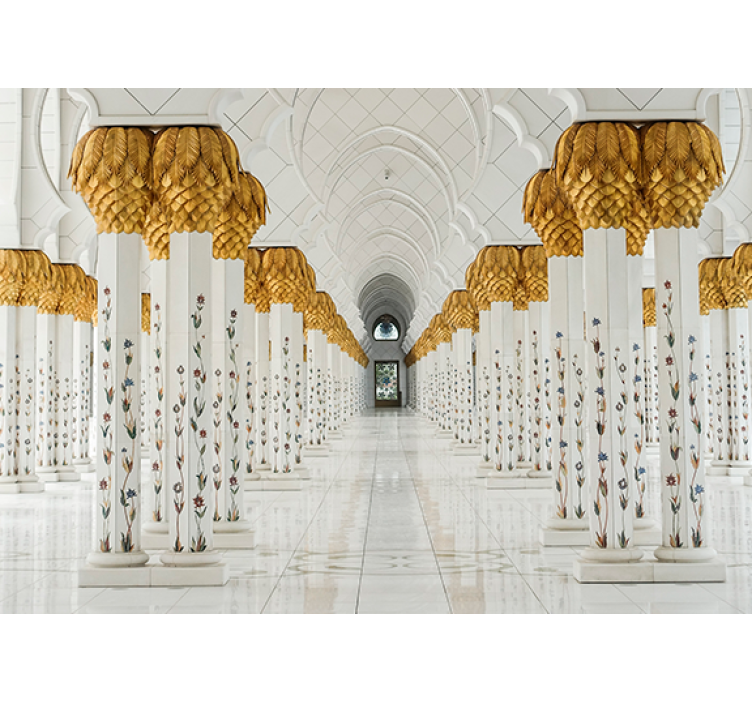 Fotomural 3D Arcos árabes dorados - TenVinilo