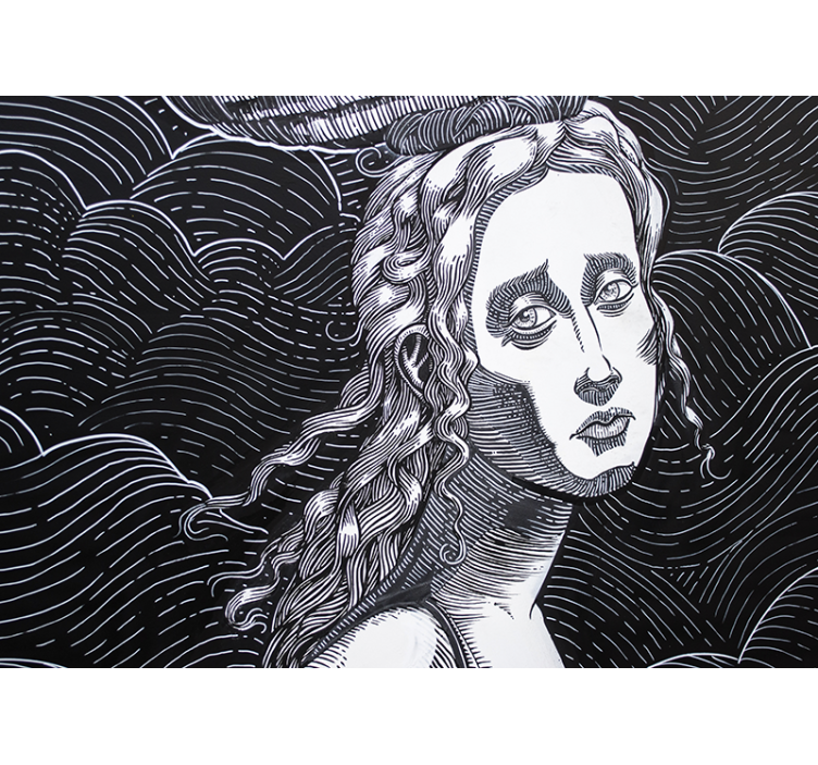 Mural de arte retrato femenino intrincado - TenVinilo
