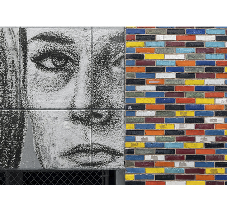 Mural graffiti retrato urbano Único - TenVinilo