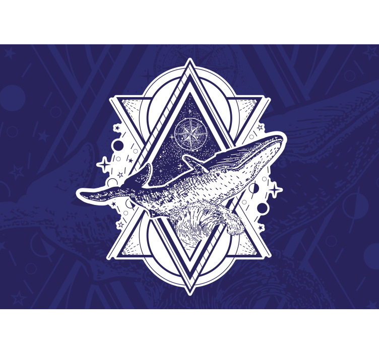 Mural de animales diseño de ballena majestuosa - TenVinilo