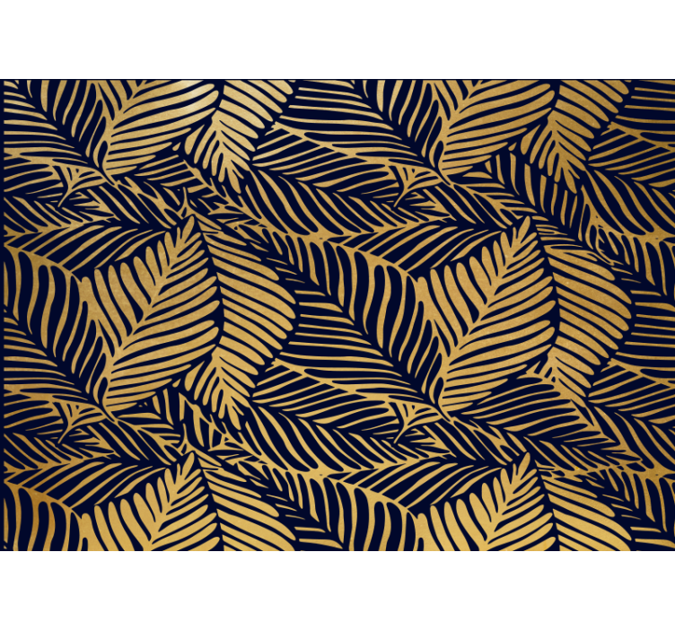 Mural de naturaleza con patrones de hojas detallados - TenVinilo