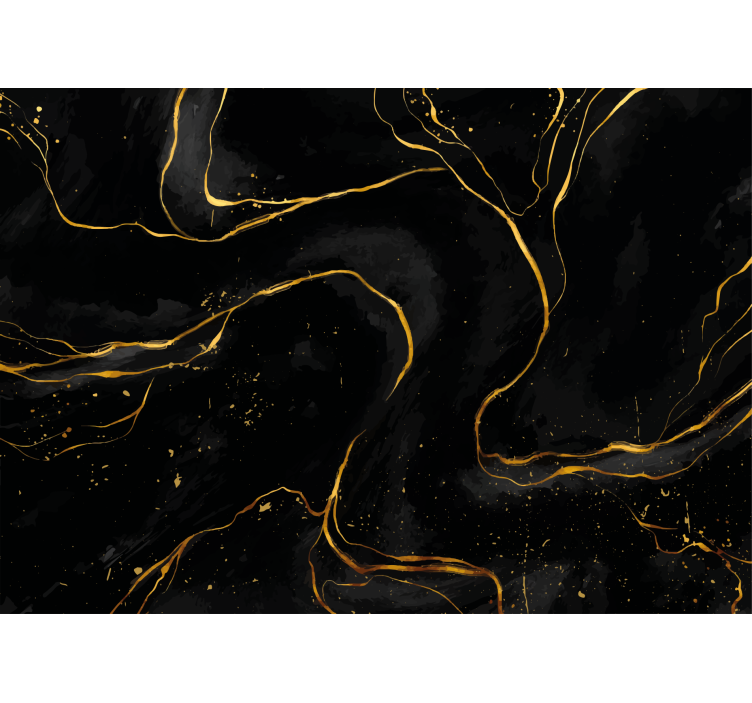 Mural abstracto líneas doradas elegantes - TenVinilo