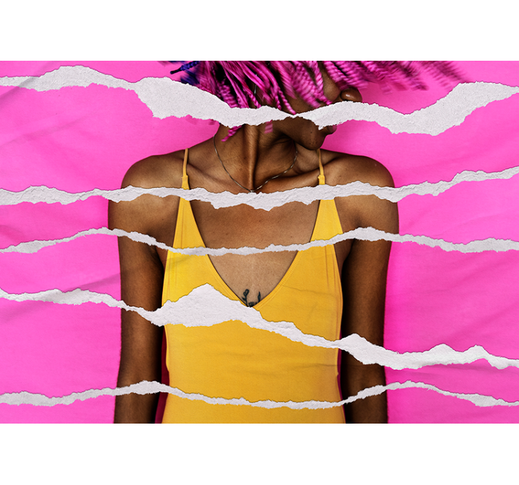 Mural de gente efecto de papel rasgado - TenVinilo