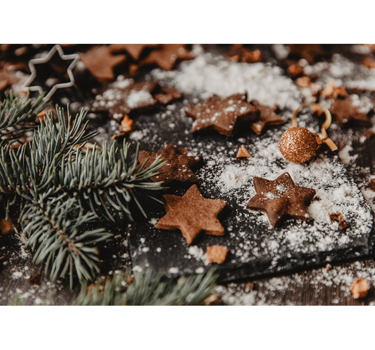 Mural de navidad estrellas de jengibre festivas - TenVinilo