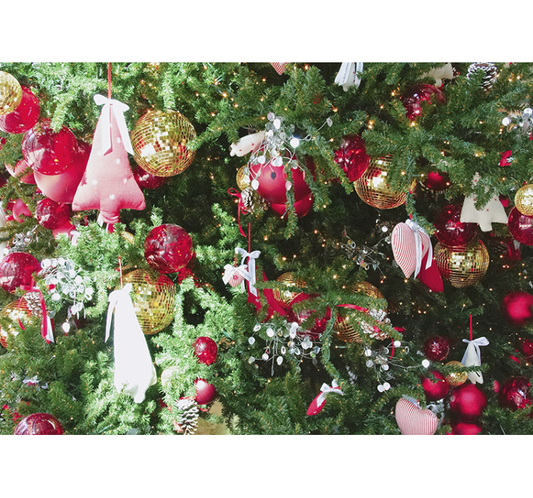 Mural de navidad adornos festivos de vacaciones - TenVinilo