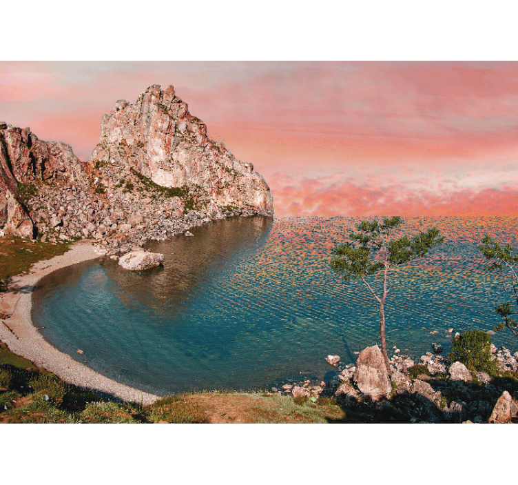 Mural de paisajes perspectiva del océano tranquilo - TenVinilo