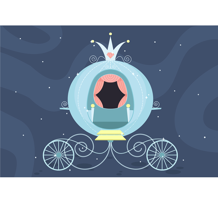 Mural infantil carruaje de cuento de hadas - TenVinilo