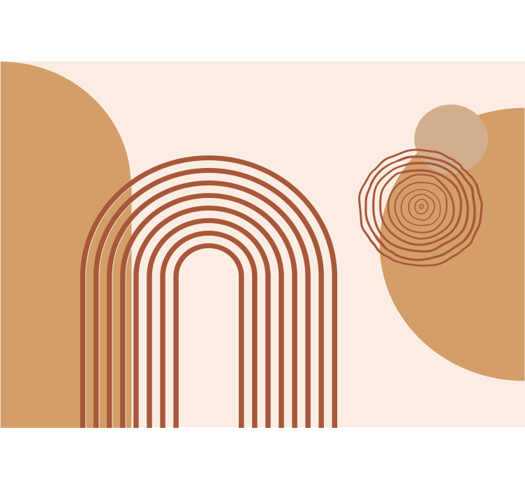 Mural abstracto líneas curvas geométricas - TenVinilo