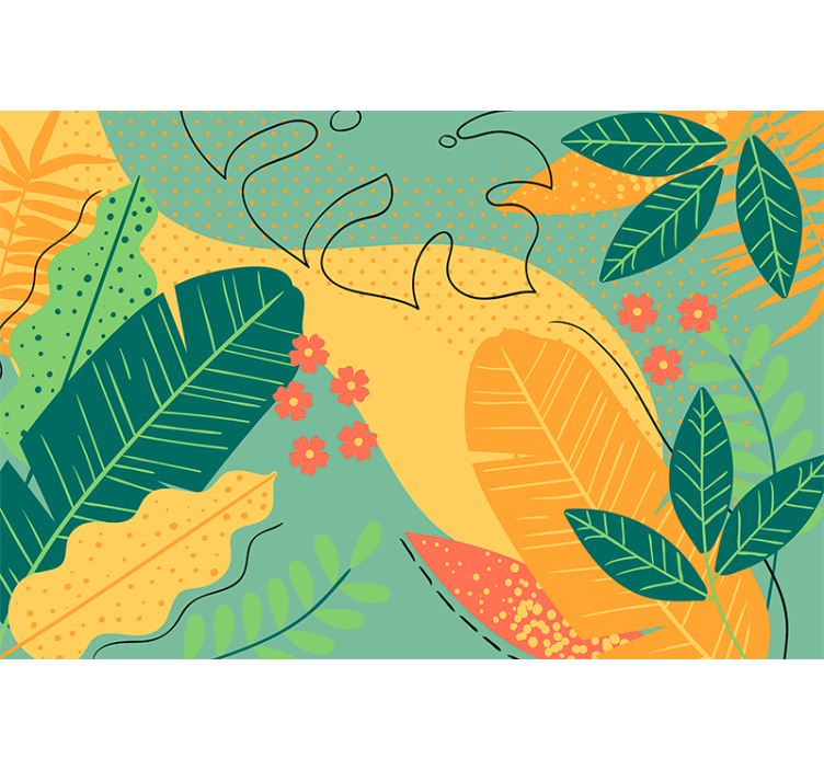 Mural de naturaleza decoración de hojas tropicales - TenVinilo