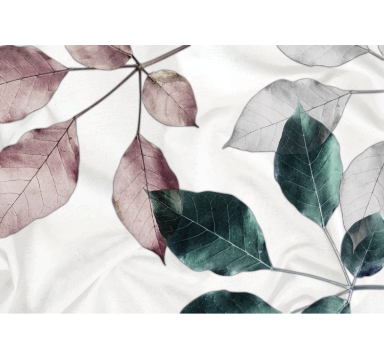 Mural de flores motivos de hojas sutiles - TenVinilo