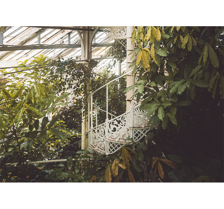 Mural de naturaleza oasis de vegetación exuberante - TenVinilo