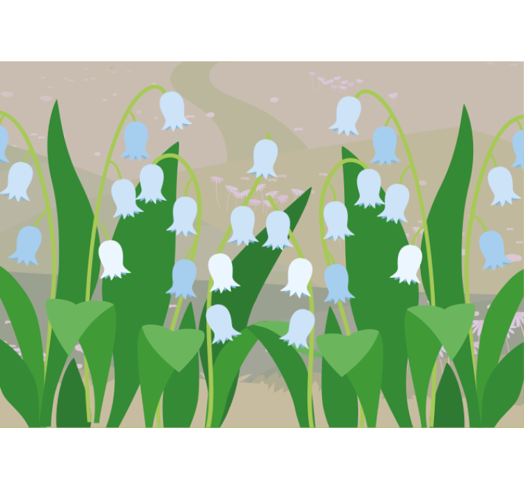 Mural de flores flores delicadas en floración - TenVinilo