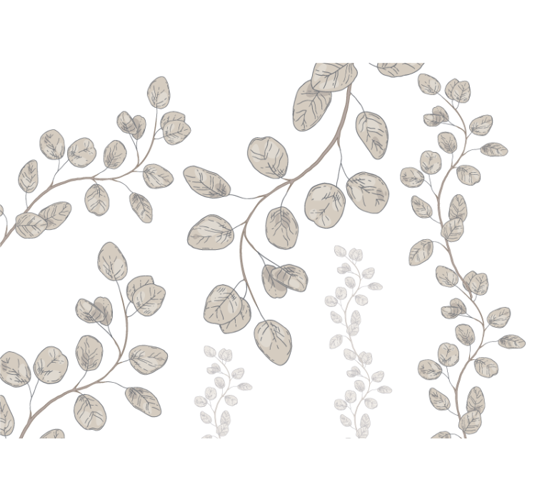 Mural dormitorio matrimonial patrones de hojas delicadas - TenVinilo