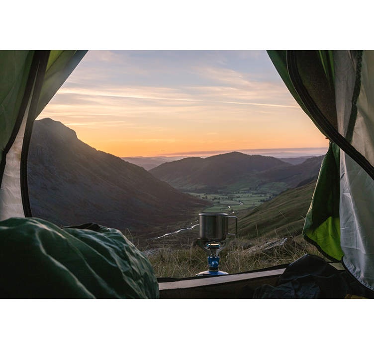 Mural de paisajes vista pintoresca de montañas - TenVinilo