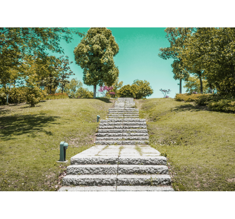 Mural de naturaleza escalera a través de la naturaleza - TenVinilo