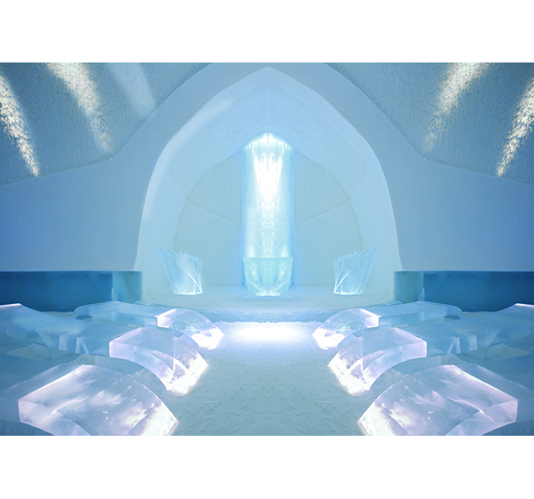 Mural de naturaleza santuario de cristales de hielo - TenVinilo