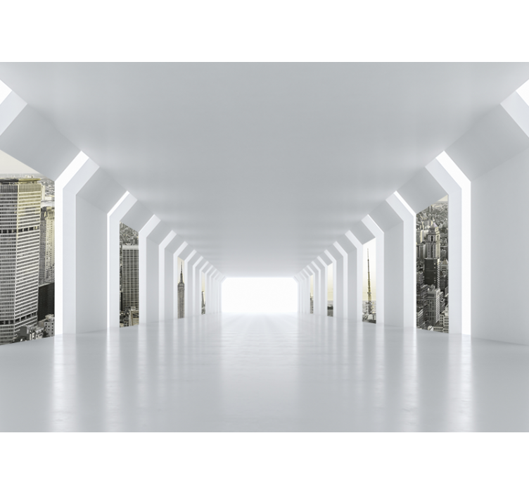 Mural ciudad vista de ciudad futurista - TenVinilo